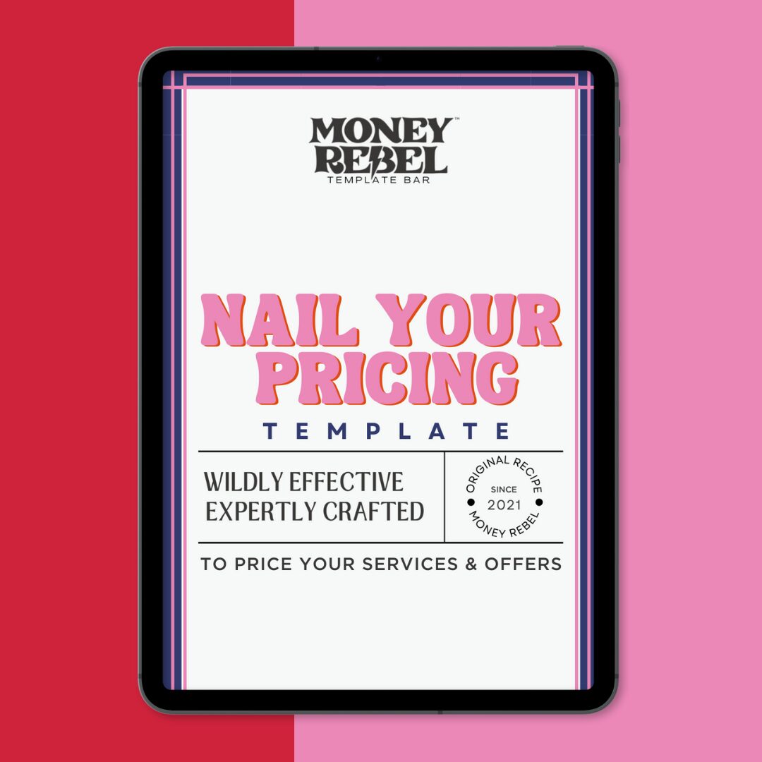 Image of Pricing Template and Workshop from the Money Rebel Template Bar